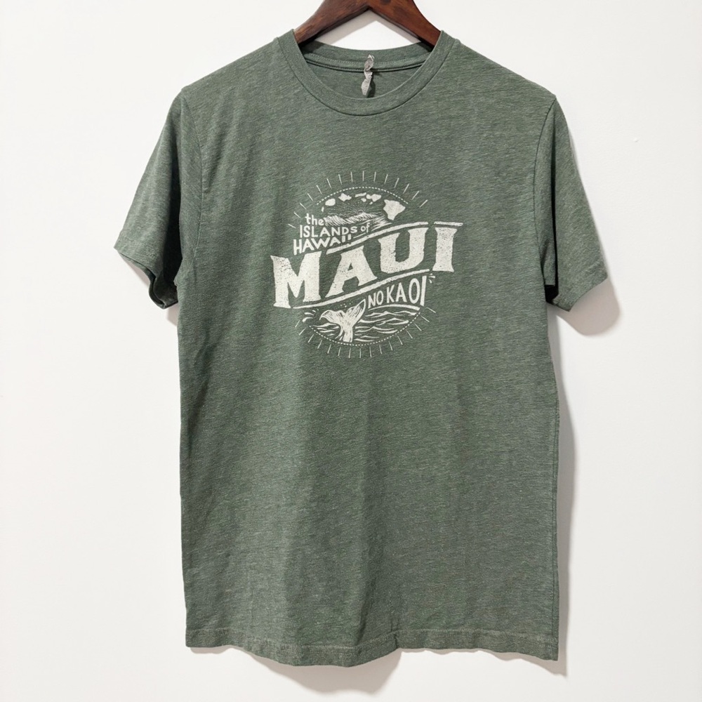 Maui‎ Island Mens Tee Cotton Short Sleeve Destination Green Size Medium Travel